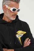 Кофта Boss Orange BOSS ORANGE чоловіча колір чорний з капюшоном з принтом (3399006)