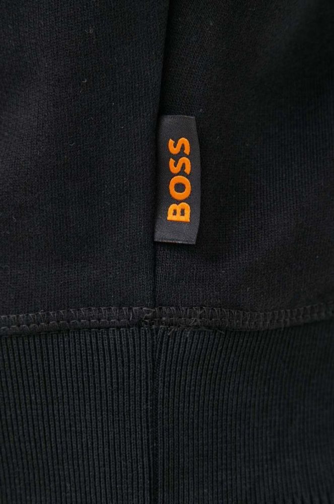Кофта Boss Orange BOSS ORANGE чоловіча колір чорний з капюшоном з принтом (3399006) фото 5