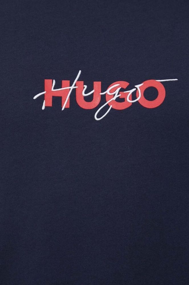 Бавовняна кофта HUGO чоловіча  з принтом колір блакитний (3383220) фото 5
