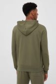 Бавовняна кофта HUGO чоловіча колір зелений з капюшоном з принтом (3383226)