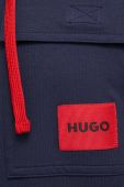 Кофта HUGO чоловіча колір синій з капюшоном з аплікацією