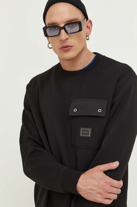 Кофта HUGO чоловіча колір чорний однотонна (3450019)