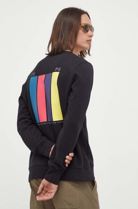 Бавовняна кофта PS Paul Smith чоловіча колір чорний з принтом (3293764)