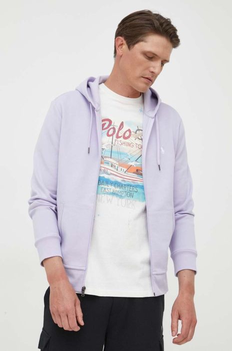 Кофта Polo Ralph Lauren чоловіча колір фіолетовий з капюшоном однотонна (3305817) Кофта Polo Ralph Lauren чоловіча колір фіолетовий з капюшоном однотонна (3305817)