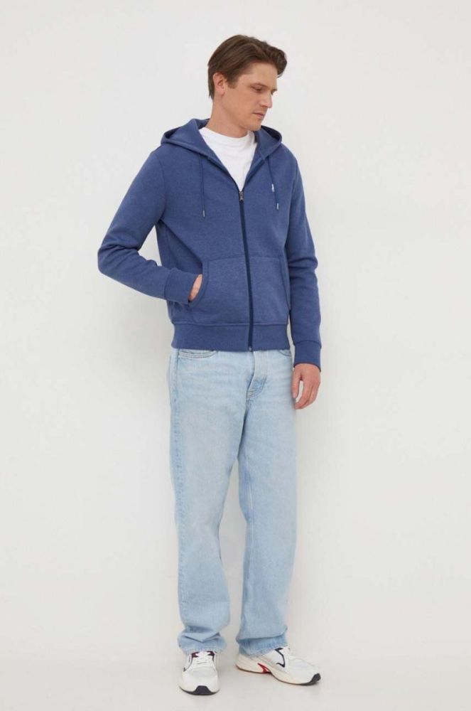 Кофта Polo Ralph Lauren чоловіча з капюшоном однотонна колір блакитний (3686904) фото 2