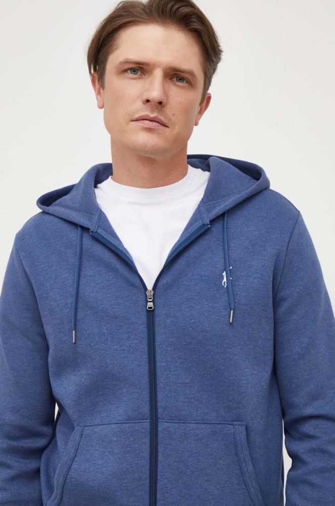Кофта Polo Ralph Lauren чоловіча з капюшоном однотонна колір блакитний (3686904) фото 4