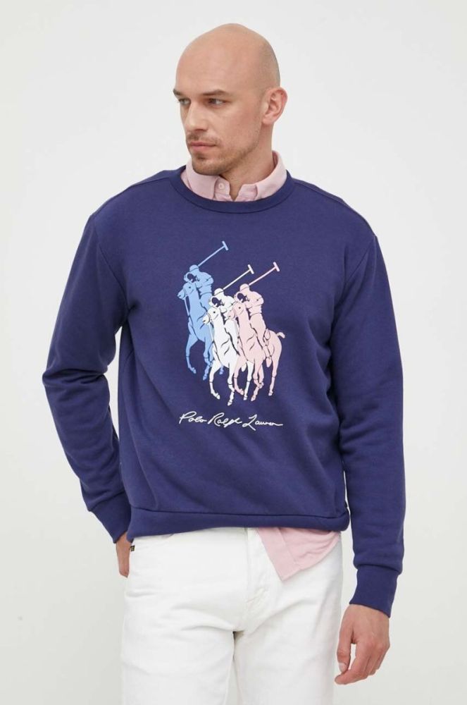 Кофта Polo Ralph Lauren чоловіча колір синій з принтом (3259806) фото 2