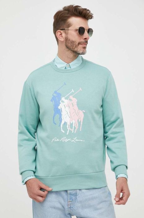 Кофта Polo Ralph Lauren чоловіча колір зелений з принтом (3259811)