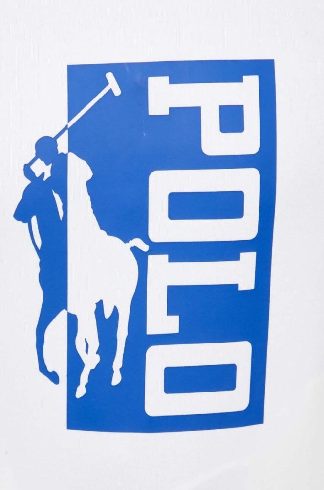 Кофта Polo Ralph Lauren чоловіча колір білий з капюшоном з принтом (3259816) фото 5