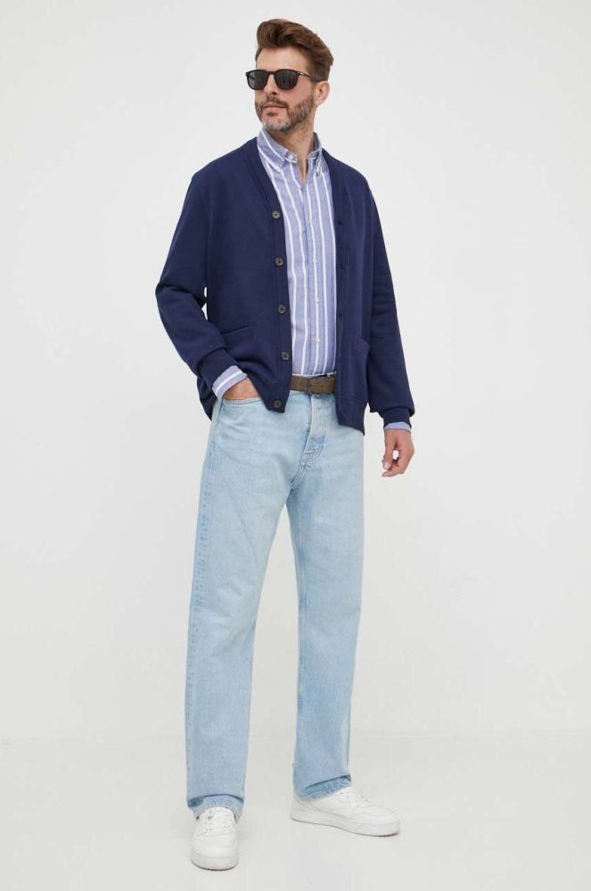 Кофта Polo Ralph Lauren чоловіча колір синій однотонна (3272196)