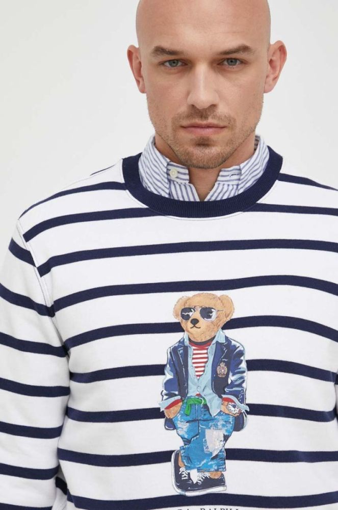 Кофта Polo Ralph Lauren чоловіча колір білий з принтом (3259827) фото 4