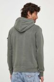 Бавовняна кофта Pepe Jeans чоловіча колір зелений з капюшоном однотонна