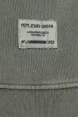 Бавовняна кофта Pepe Jeans чоловіча колір зелений з капюшоном однотонна