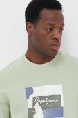 Бавовняна кофта Pepe Jeans Oldwive чоловіча колір зелений з принтом (3298321)