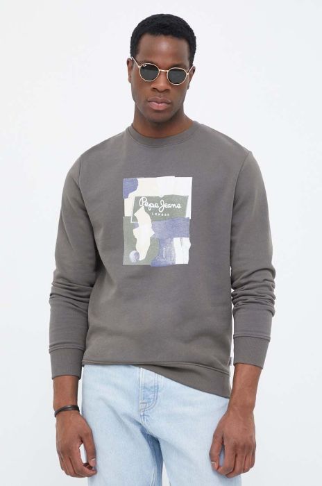 Бавовняна кофта Pepe Jeans Oldwive чоловіча колір зелений з принтом (3298493)