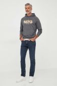 Кофта Pepe Jeans Meier чоловіча колір сірий з капюшоном з принтом