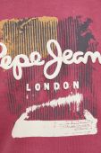 Бавовняна кофта Pepe Jeans Melbourne чоловіча колір рожевий з принтом