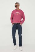 Бавовняна кофта Pepe Jeans Medley чоловіча колір рожевий з принтом