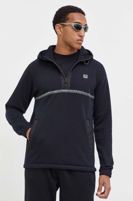 Кофта Billabong чоловіча колір чорний з капюшоном однотонна фото 2