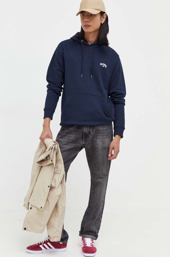 Кофта Billabong чоловіча колір синій з капюшоном меланж фото 2