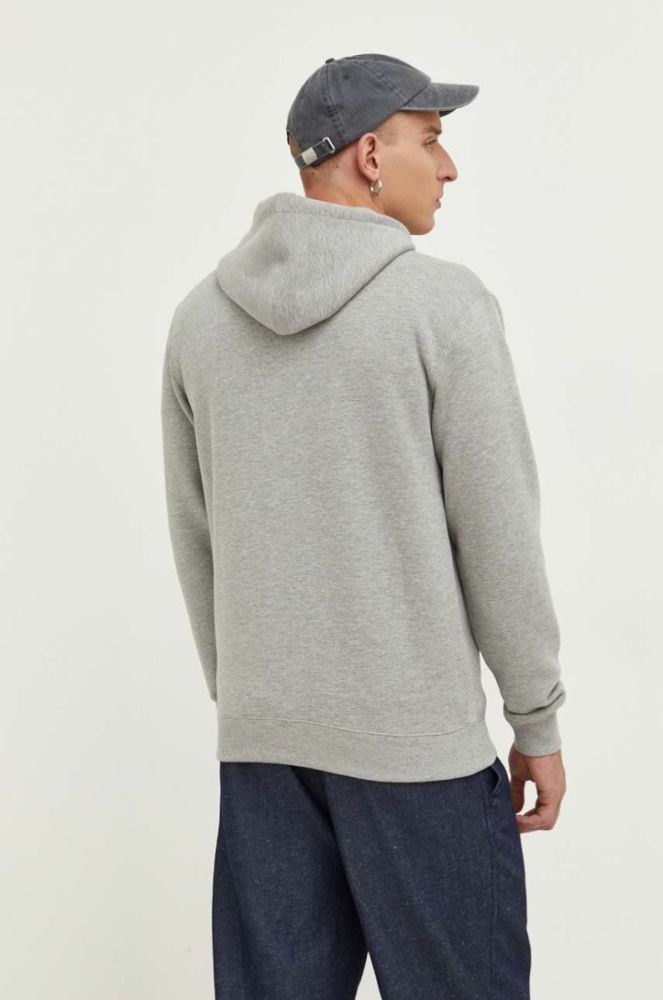 Кофта Billabong чоловіча колір сірий з капюшоном з принтом фото 3