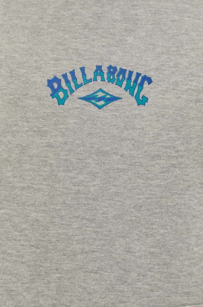 Кофта Billabong чоловіча колір сірий з капюшоном з принтом фото 5