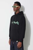 Бавовняна кофта Filling Pieces чоловіча колір чорний з капюшоном з принтом (3537365)