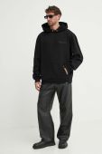 Бавовняна кофта Filling Pieces чоловіча колір чорний з капюшоном з принтом (3537369)