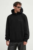 Бавовняна кофта Filling Pieces чоловіча колір чорний з капюшоном з принтом (3537369)