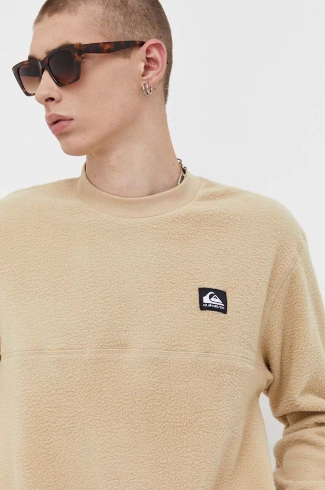 Кофта Quiksilver чоловіча колір бежевий однотонна фото 4