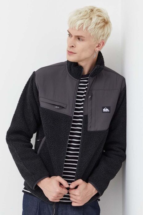 Кофта Quiksilver чоловіча колір чорний однотонна (3644688)