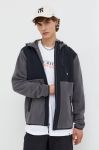 Кофта Quiksilver чоловіча колір чорний з капюшоном візерунок Кофта Quiksilver чоловіча колір чорний з капюшоном візерунок
