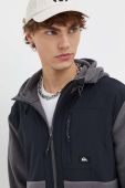 Кофта Quiksilver чоловіча колір чорний з капюшоном візерунок