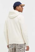Кофта Quiksilver чоловіча колір бежевий з капюшоном з принтом (3590865)