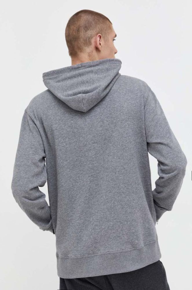 Кофта Quiksilver чоловіча колір сірий з капюшоном візерунок фото 3