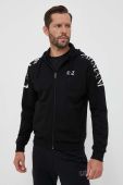 Кофта EA7 Emporio Armani чоловіча колір чорний з капюшоном з принтом (3332709)