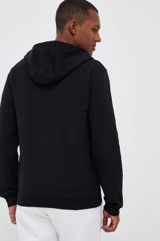 Кофта EA7 Emporio Armani чоловіча колір чорний з капюшоном однотонна (3385708) фото 3
