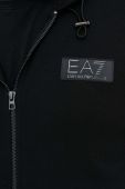 Кофта EA7 Emporio Armani чоловіча колір чорний з капюшоном однотонна (3385708)