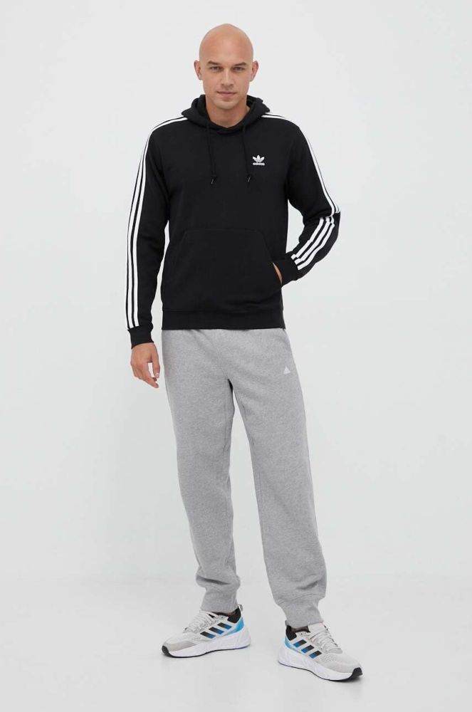 Кофта adidas Originals чоловіча колір чорний з капюшоном з аплікацією (3362483)