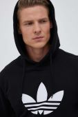 Бавовняна кофта adidas Originals чоловіча колір чорний з капюшоном з принтом (3353977)