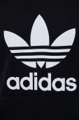 Бавовняна кофта adidas Originals чоловіча колір чорний з капюшоном з принтом (3353977)