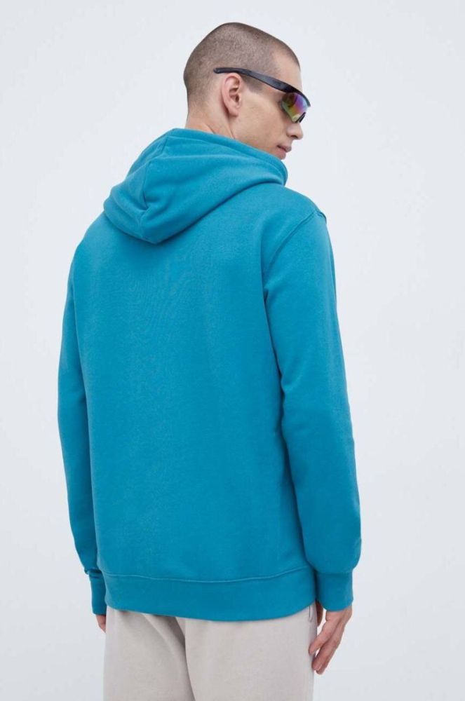 Бавовняна кофта adidas Originals чоловіча колір бірюзовий з капюшоном з принтом фото 3