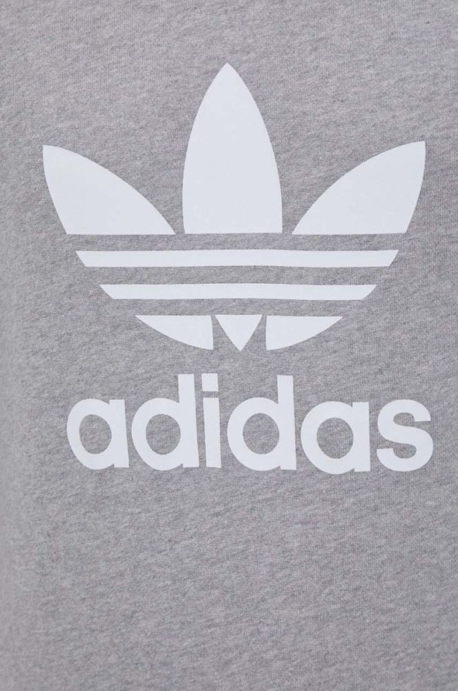 Бавовняна кофта adidas Originals чоловіча колір сірий з принтом фото 5