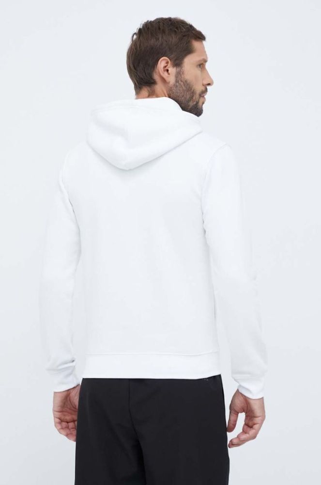 Кофта adidas Originals чоловіча колір білий з капюшоном однотонна фото 3