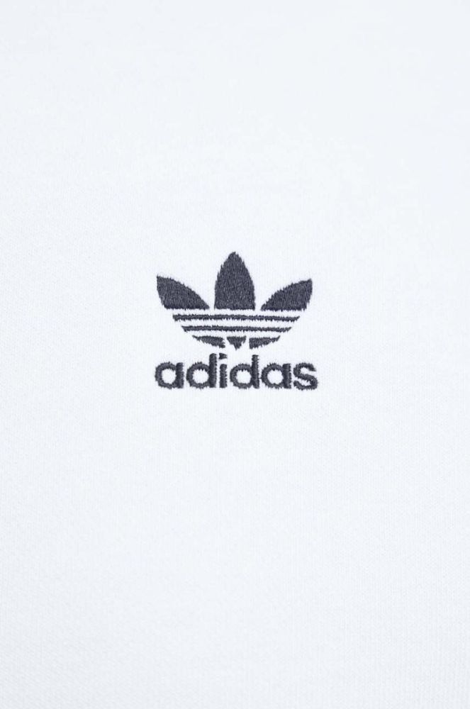 Кофта adidas Originals чоловіча колір білий з капюшоном однотонна фото 5
