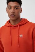 Кофта adidas Originals чоловіча колір помаранчевий з капюшоном однотонна