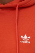Кофта adidas Originals чоловіча колір помаранчевий з капюшоном однотонна