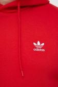 Кофта adidas Originals чоловіча колір червоний з капюшоном з аплікацією
