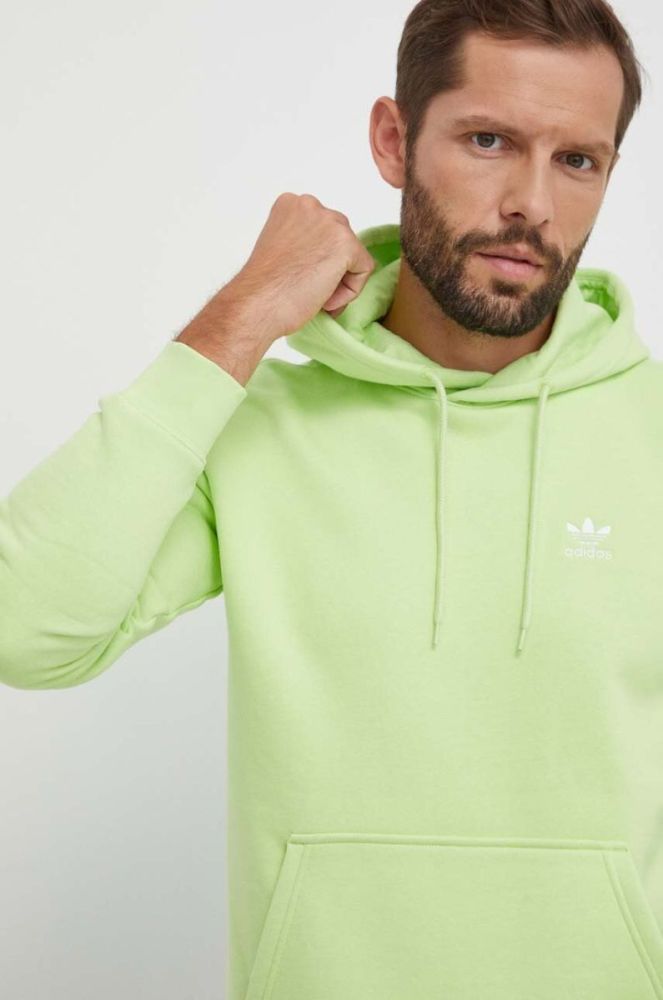 Кофта adidas Originals чоловіча колір зелений з капюшоном однотонна (3609227) фото 4