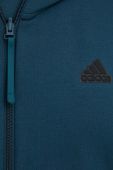 Кофта adidas Z.N.E чоловіча з капюшоном однотонна колір блакитний
